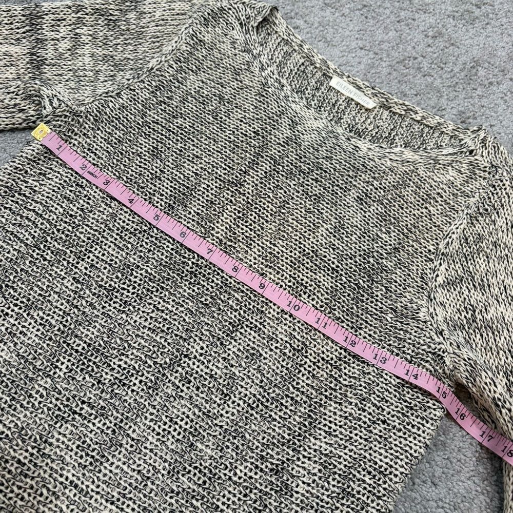 Eileen Fisher Open Knit Marled Organic Cotton Organic Linen Sweater Size M - Picture 7 of 12